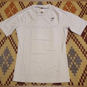 Mens Gymshark White Top. Sz Med.